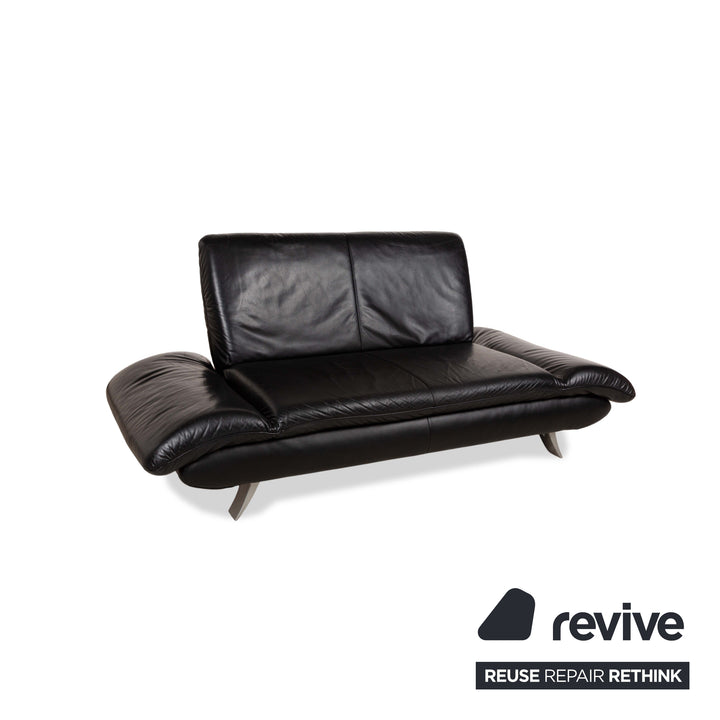 Koinor Rossini Leder Zweisitzer Sofa Couch Schwarz manuelle Funktion