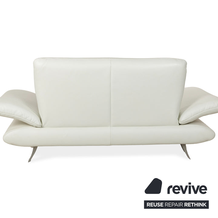 Koinor Rossini Leather Two Seater White Manual Function Sofa Couch