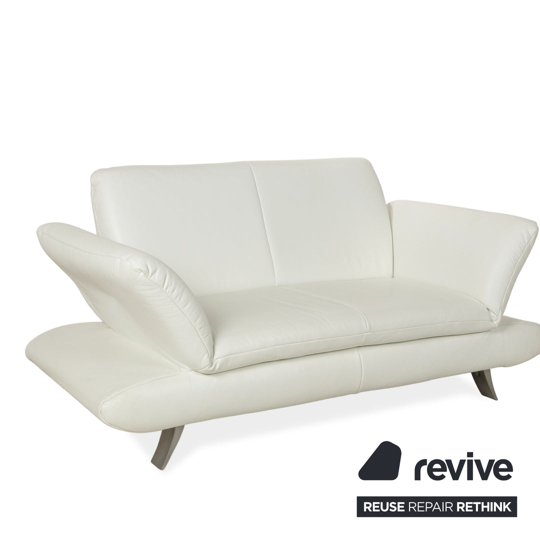 Koinor Rossini Leather Two Seater White Manual Function Sofa Couch