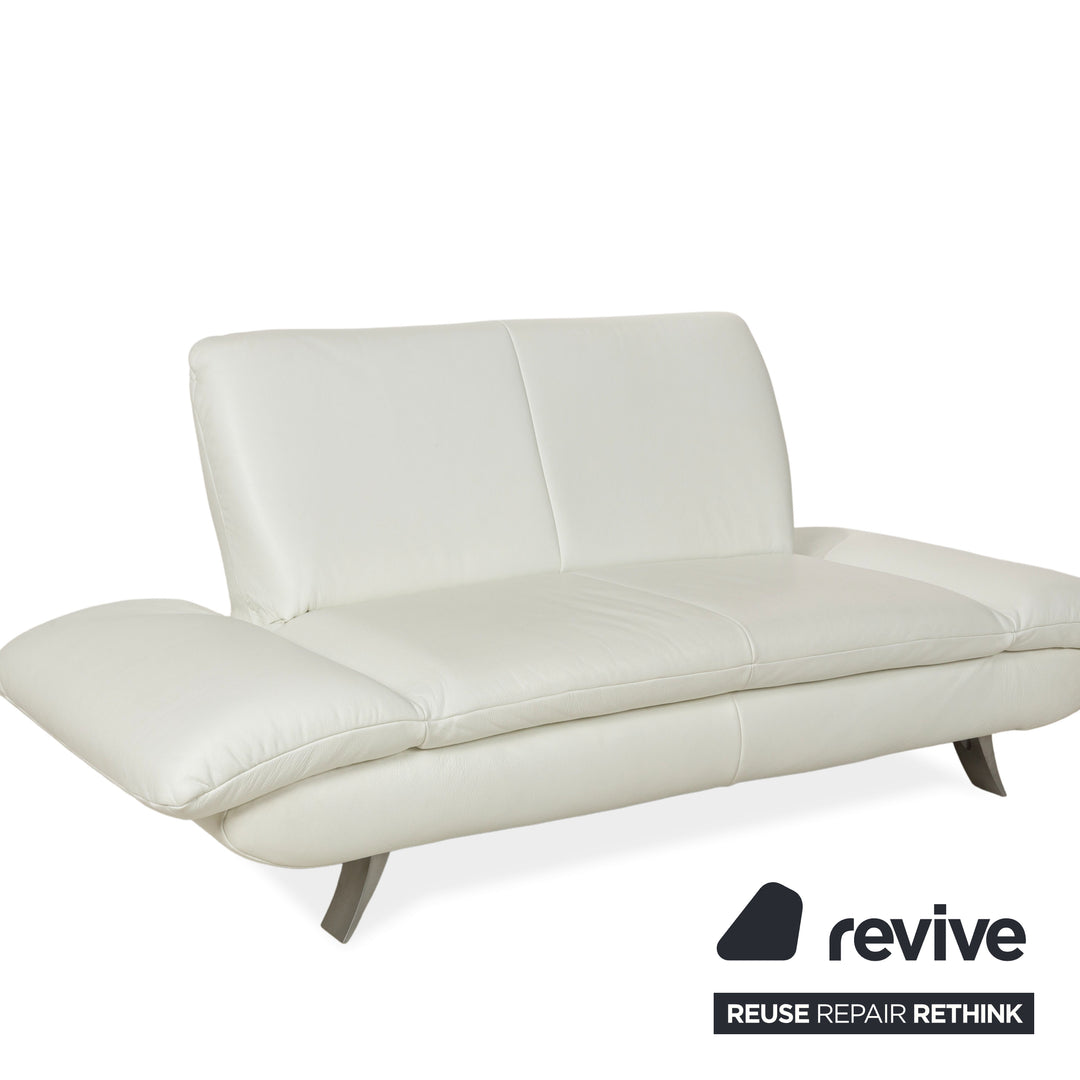 Koinor Rossini Leather Two Seater White Manual Function Sofa Couch