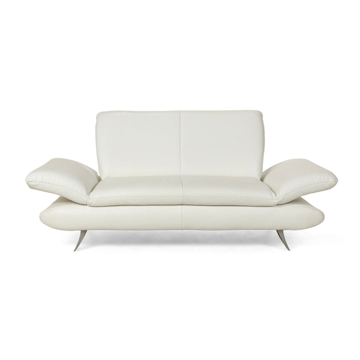 Koinor Rossini Leather Two Seater White Manual Function Sofa Couch