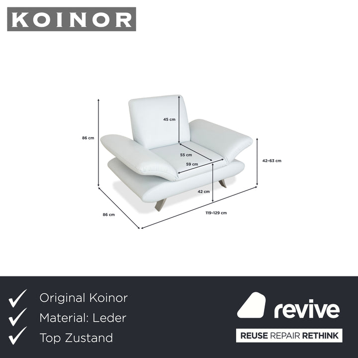 Fauteuil Koinor Rossini, bleu clair, fonction manuelle