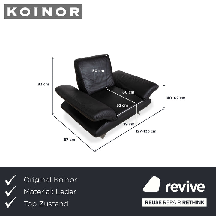 Koinor Rossini Sessel Leder Sofa Schwarz manuelle Funktion