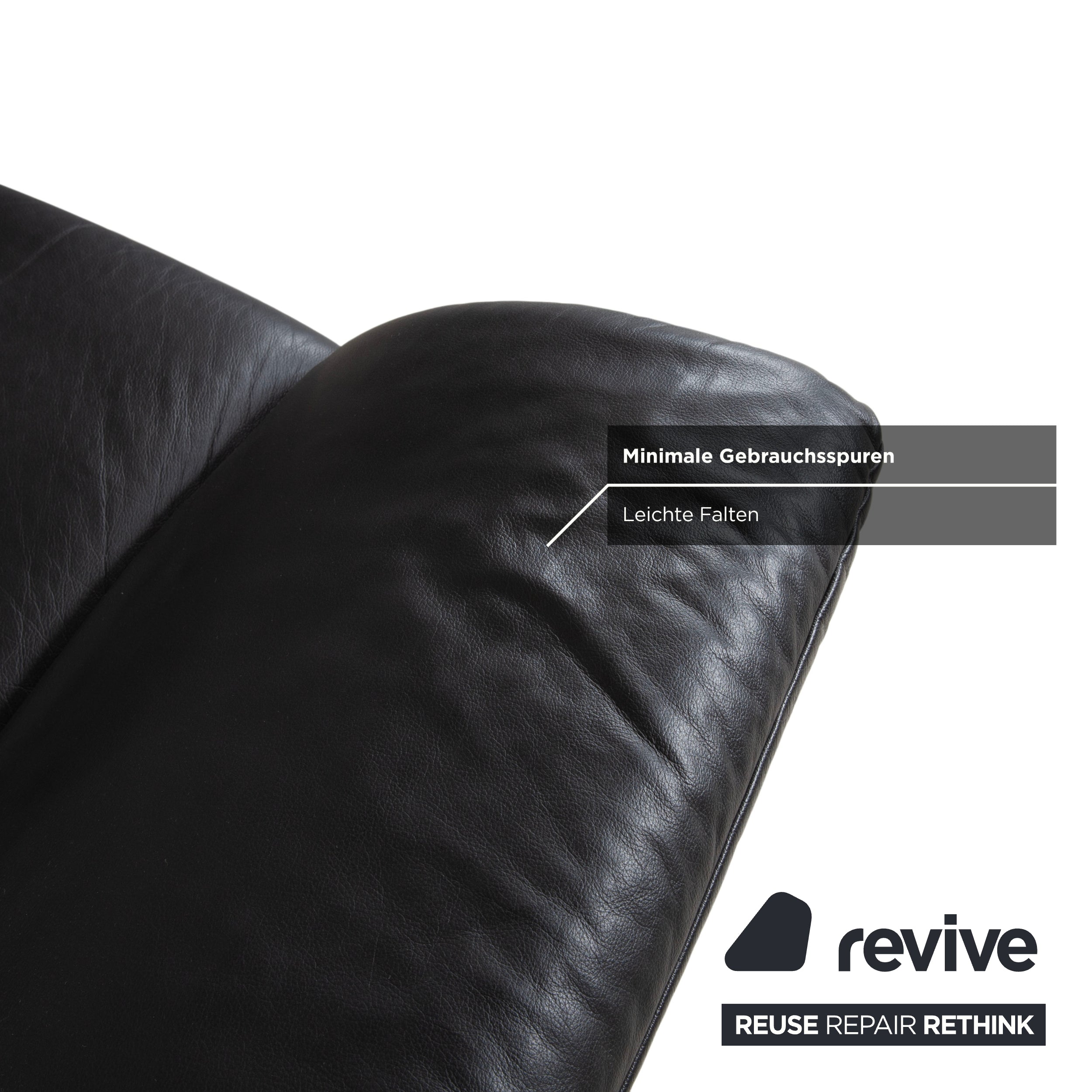 Koinor Rossini Armchair Leather Sofa Black Manual Function