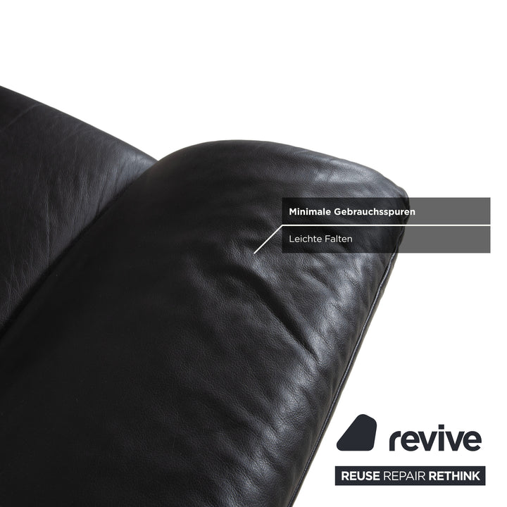 Koinor Rossini Fauteuil Cuir Canapé Noir fonction manuelle