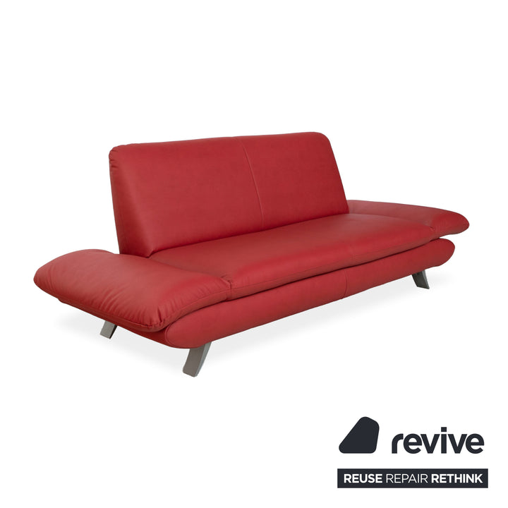 Koinor Rossini veganes Leder Dreisitzer Rot manuelle Funktion Sofa Couch