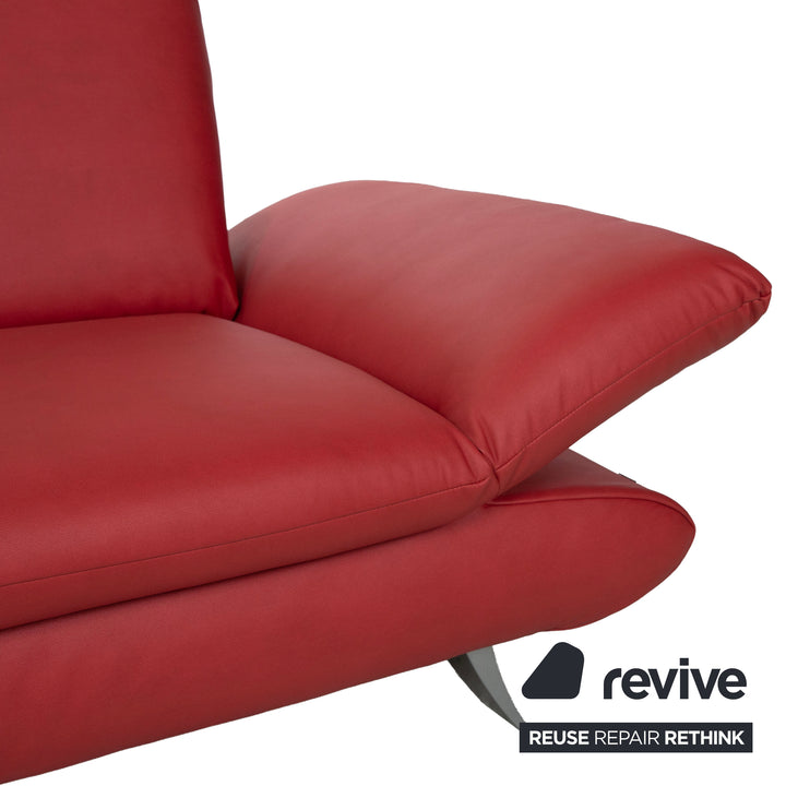 Koinor Rossini veganes Leder Dreisitzer Rot manuelle Funktion Sofa Couch