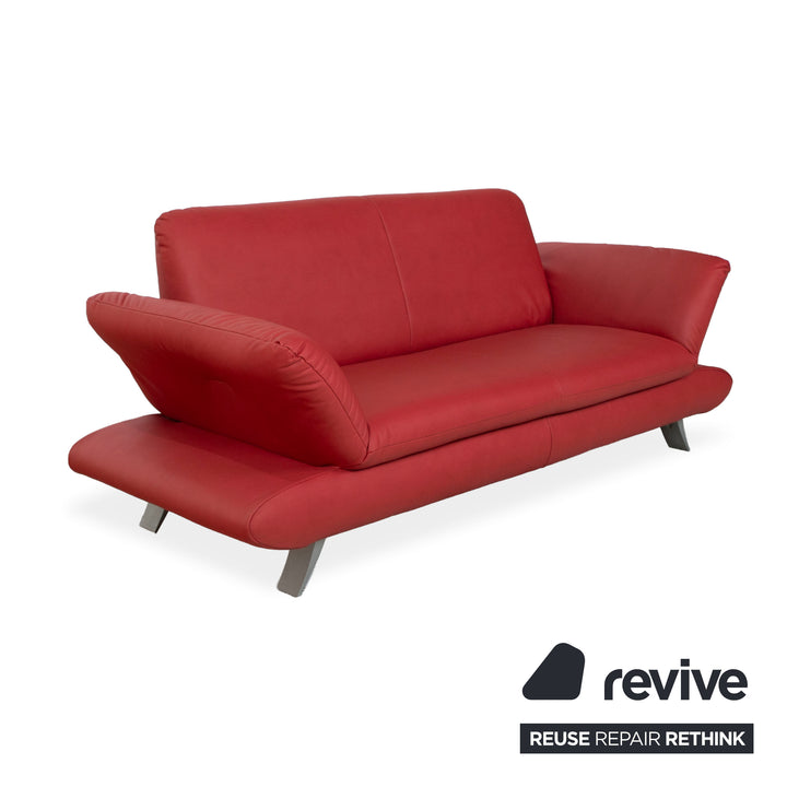 Koinor Rossini veganes Leder Dreisitzer Rot manuelle Funktion Sofa Couch