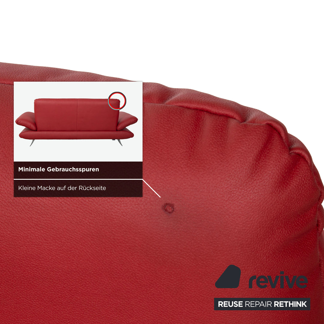 Koinor Rossini veganes Leder Dreisitzer Rot manuelle Funktion Sofa Couch
