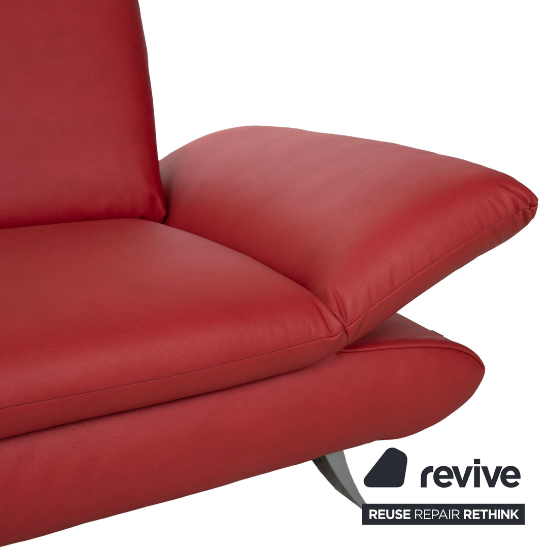 Koinor Rossini veganes Leder Dreisitzer Rot manuelle Funktion Sofa Couch