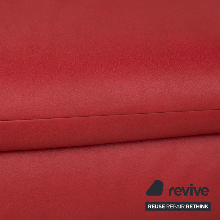 Koinor Rossini veganes Leder Dreisitzer Rot manuelle Funktion Sofa Couch
