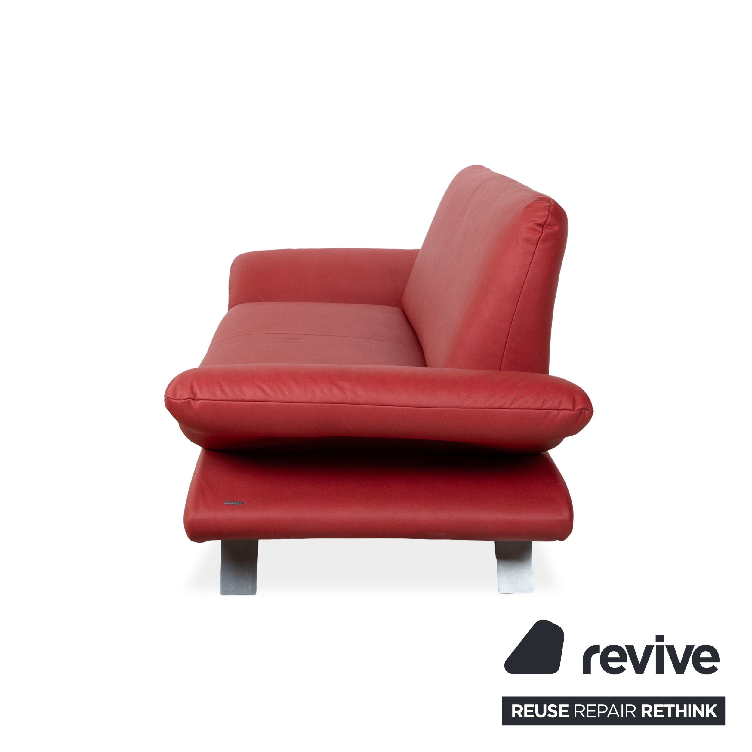 Koinor Rossini veganes Leder Dreisitzer Rot manuelle Funktion Sofa Couch