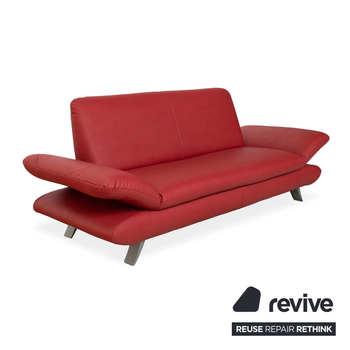 Koinor Rossini veganes Leder Dreisitzer Rot manuelle Funktion Sofa Couch