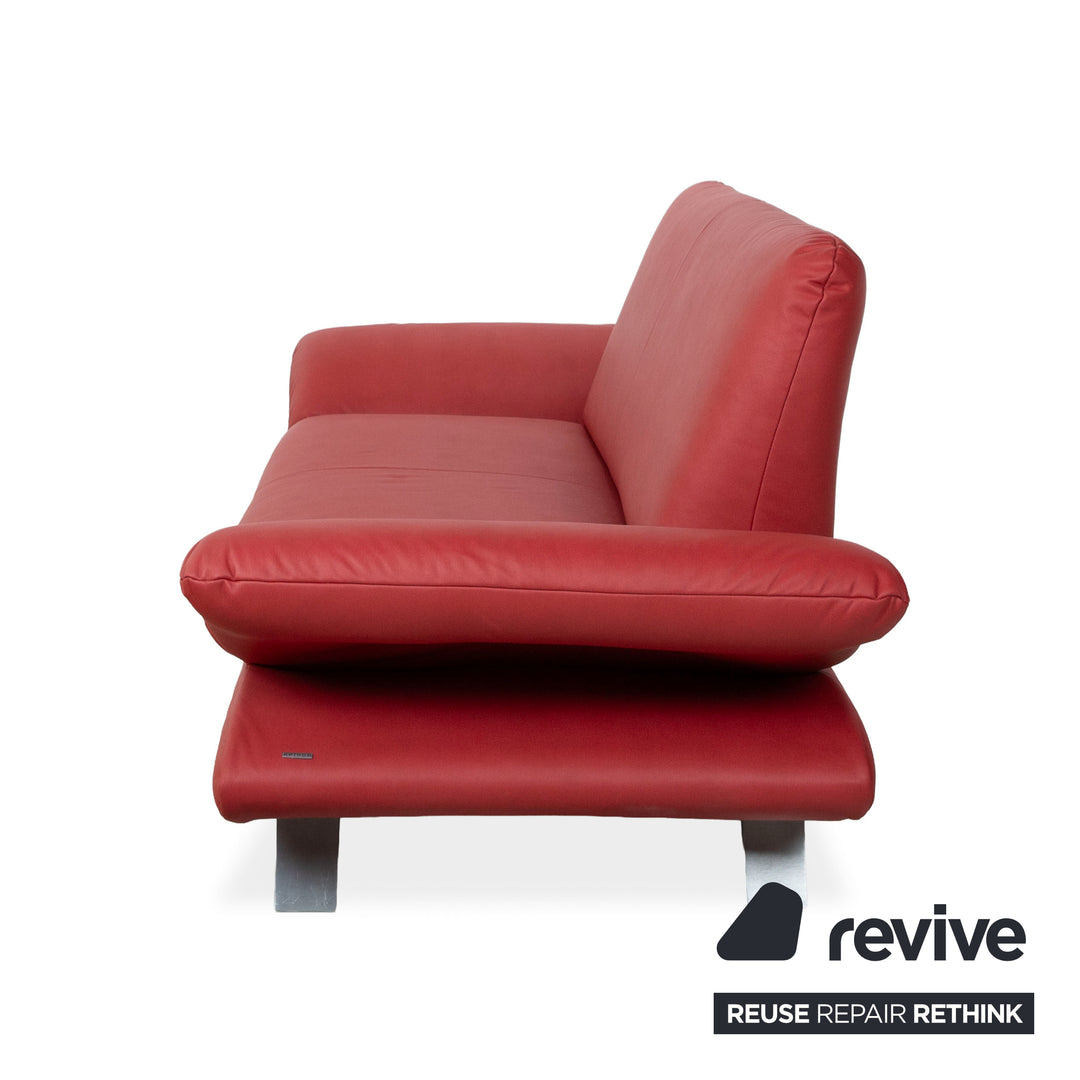 Koinor Rossini veganes Leder Dreisitzer Rot manuelle Funktion Sofa Couch