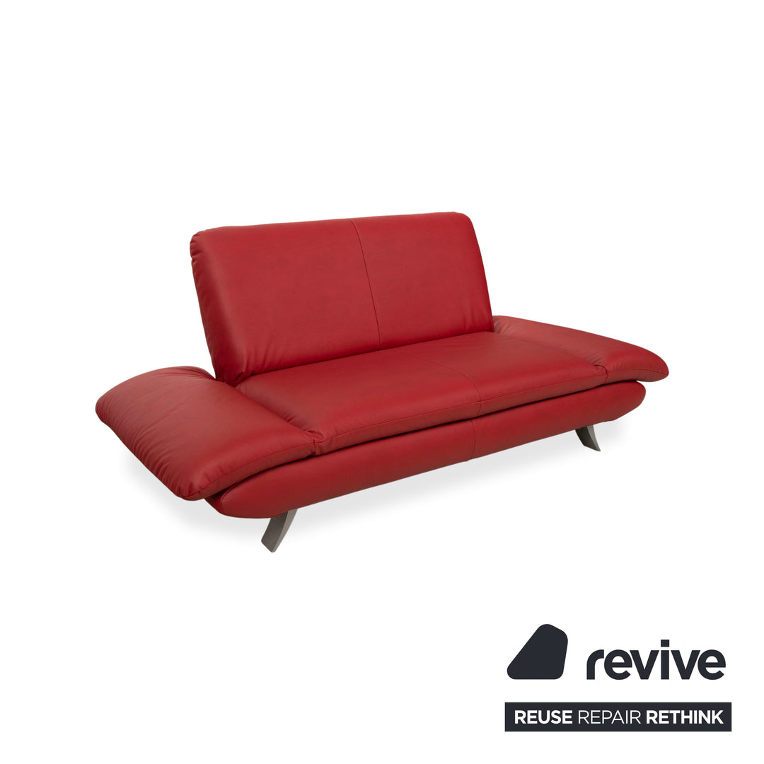 Koinor Rossini veganes Leder Zweisitzer Rot manuelle Funktion Sofa Couch Neubezug GAVIN 107