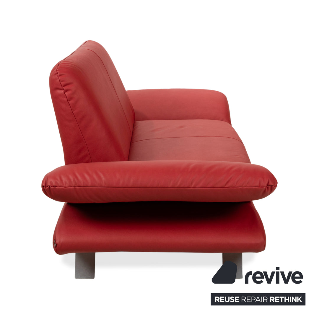 Koinor Rossini veganes Leder Zweisitzer Rot manuelle Funktion Sofa Couch Neubezug GAVIN 107