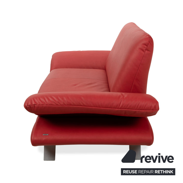 Koinor Rossini veganes Leder Zweisitzer Rot manuelle Funktion Sofa Couch Neubezug GAVIN 107