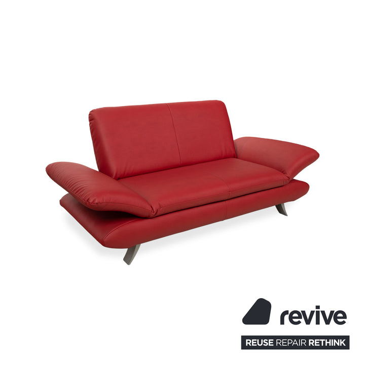 Koinor Rossini veganes Leder Zweisitzer Rot manuelle Funktion Sofa Couch Neubezug GAVIN 107