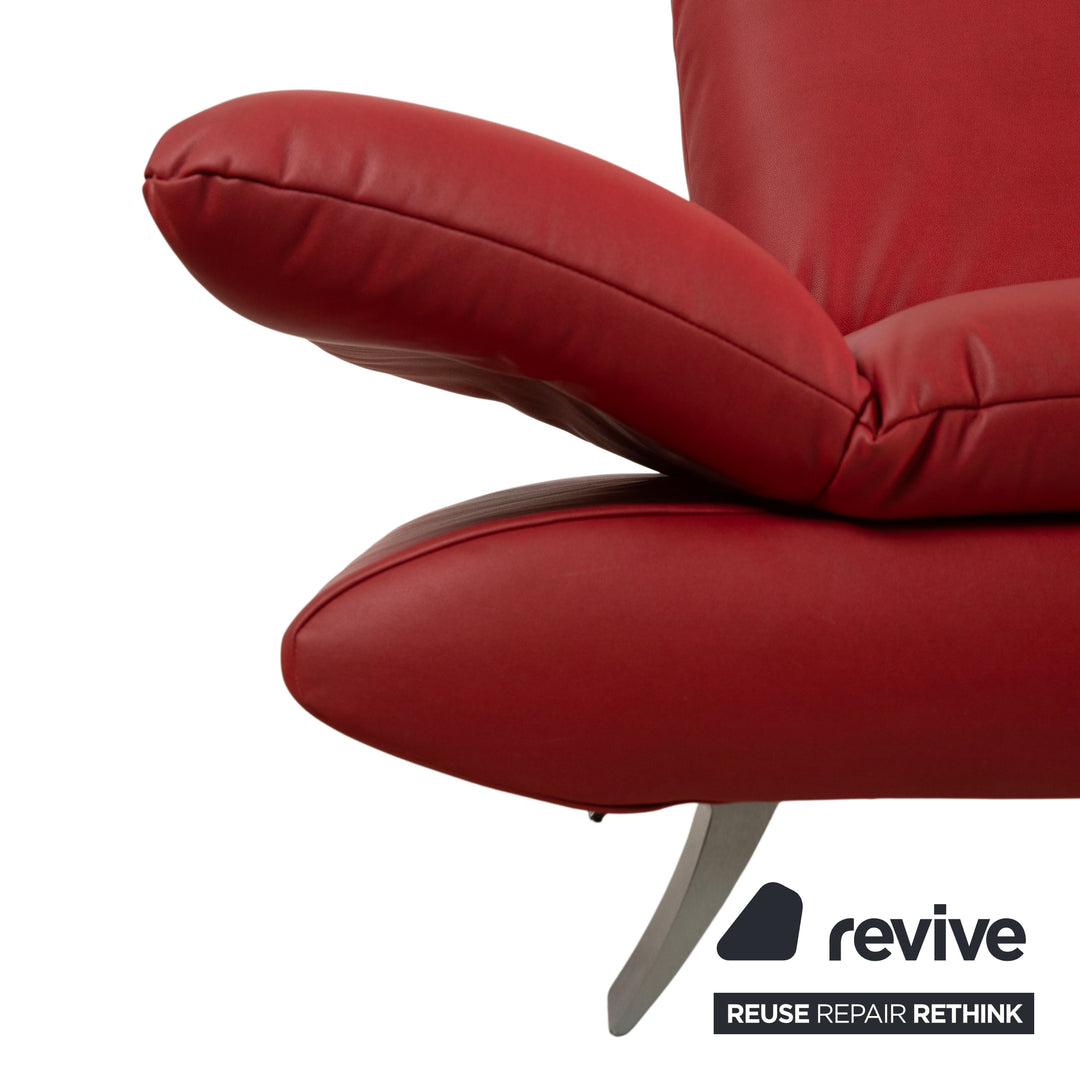 Koinor Rossini veganes Leder Zweisitzer Rot manuelle Funktion Sofa Couch Neubezug GAVIN 107
