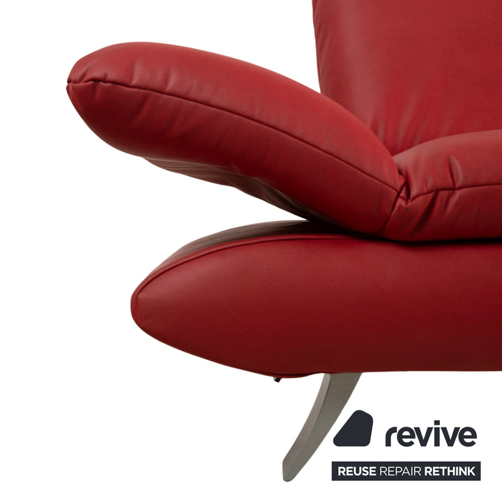 Koinor Rossini veganes Leder Zweisitzer Rot manuelle Funktion Sofa Couch Neubezug GAVIN 107