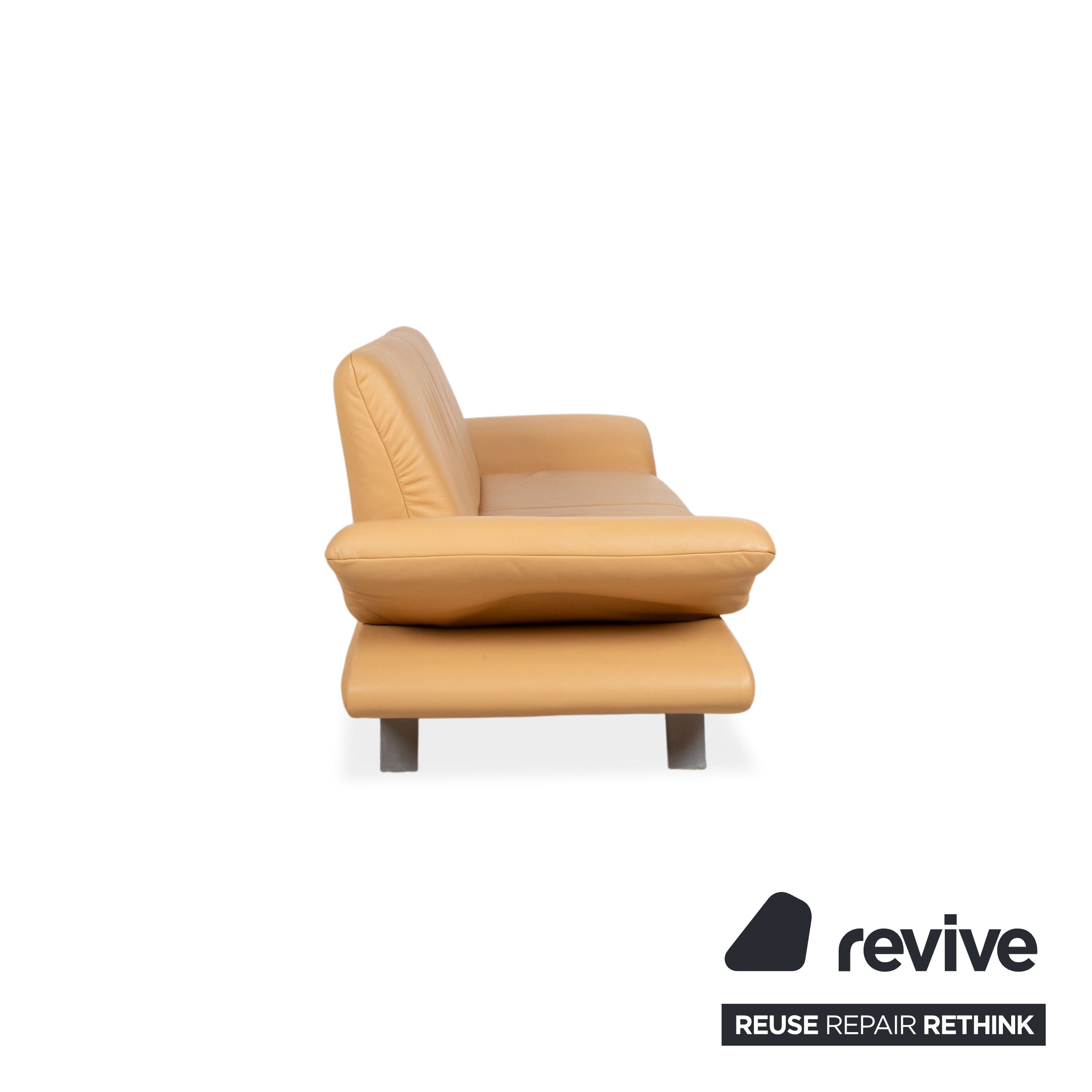 Koinor Rossini Zweisitzer Leder Sofa Aprikot Creme Beige manuelle Funktion Couch