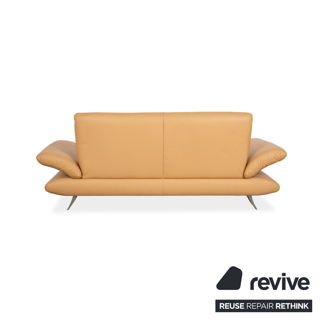 Koinor Rossini Two-Seater Leather Sofa Apricot Cream Beige Manual Function Couch