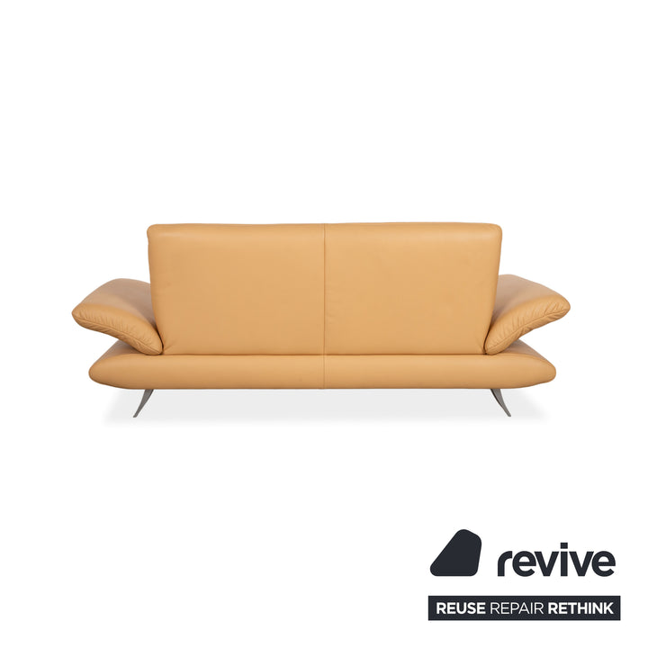 Koinor Rossini Two-Seater Leather Sofa Apricot Cream Beige Manual Function Couch