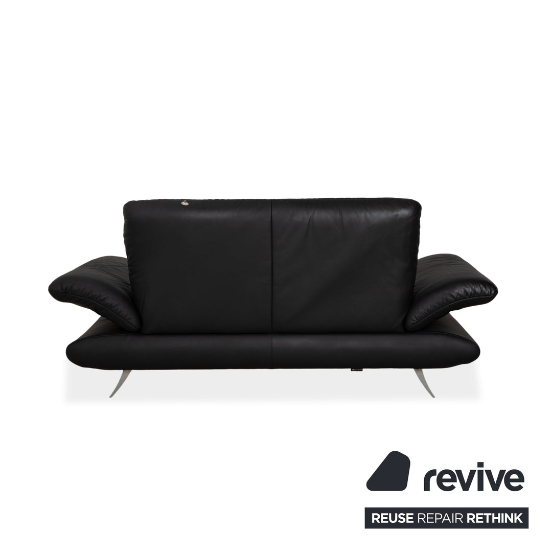 Canapé deux places en cuir Koinor Rossini, gris anthracite, à commande manuelle