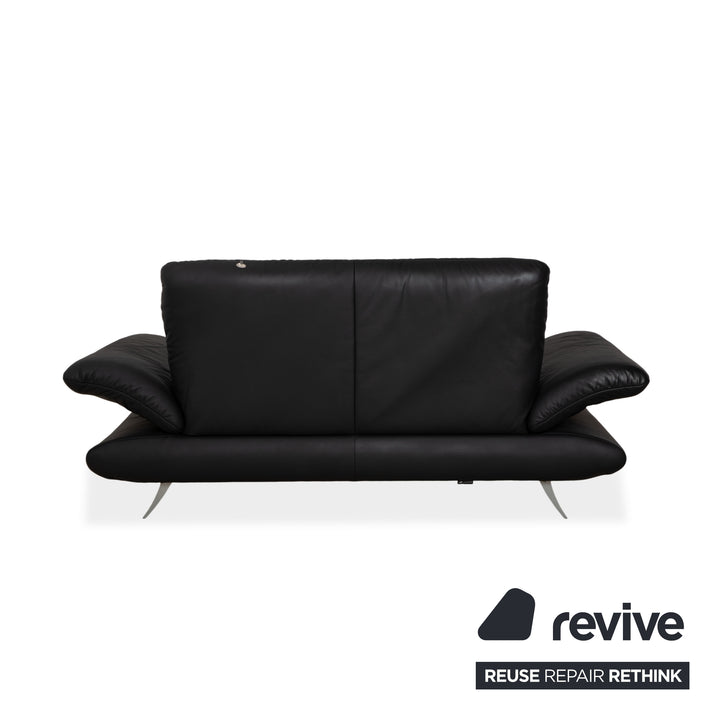 Canapé deux places en cuir Koinor Rossini, gris anthracite, à commande manuelle