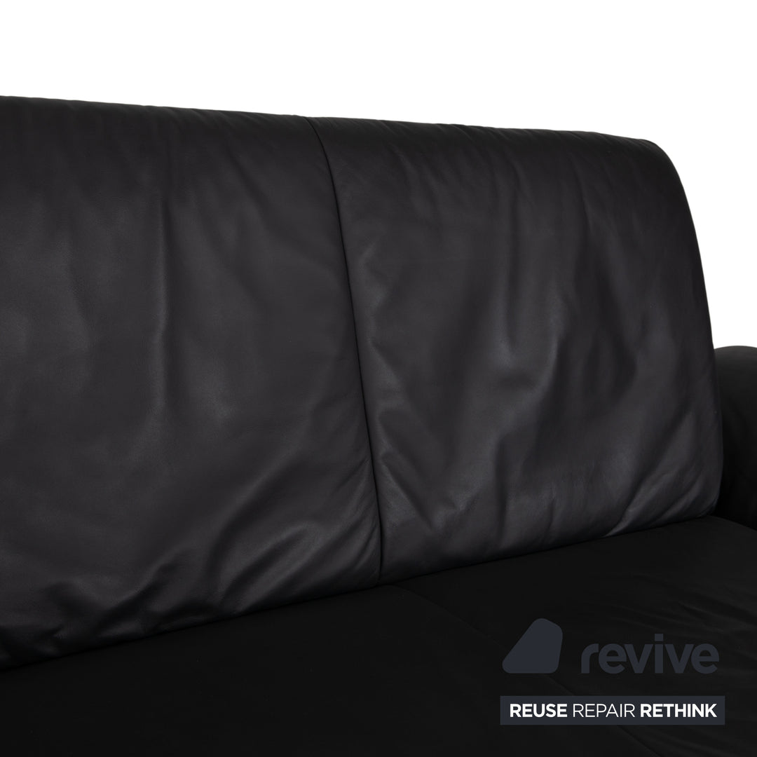 Koinor Rossini Zweisitzer Leder Sofa Dunkelgrau Anthrazit Couch manuelle Funktion