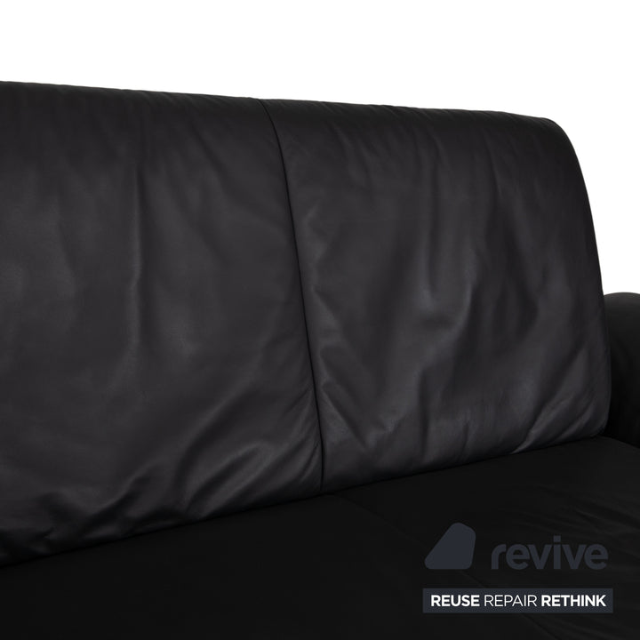Koinor Rossini Zweisitzer Leder Sofa Dunkelgrau Anthrazit Couch manuelle Funktion