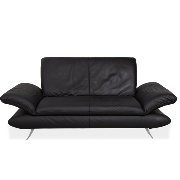 Canapé deux places en cuir Koinor Rossini, gris anthracite, à commande manuelle