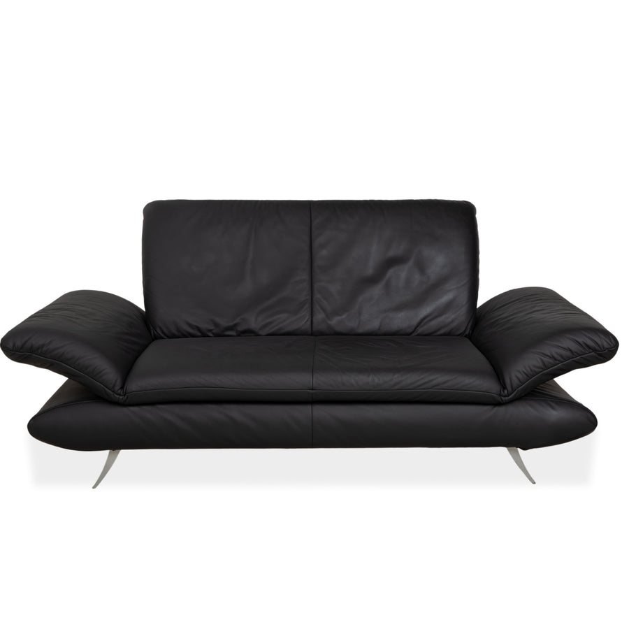 Canapé deux places en cuir Koinor Rossini, gris anthracite, à commande manuelle