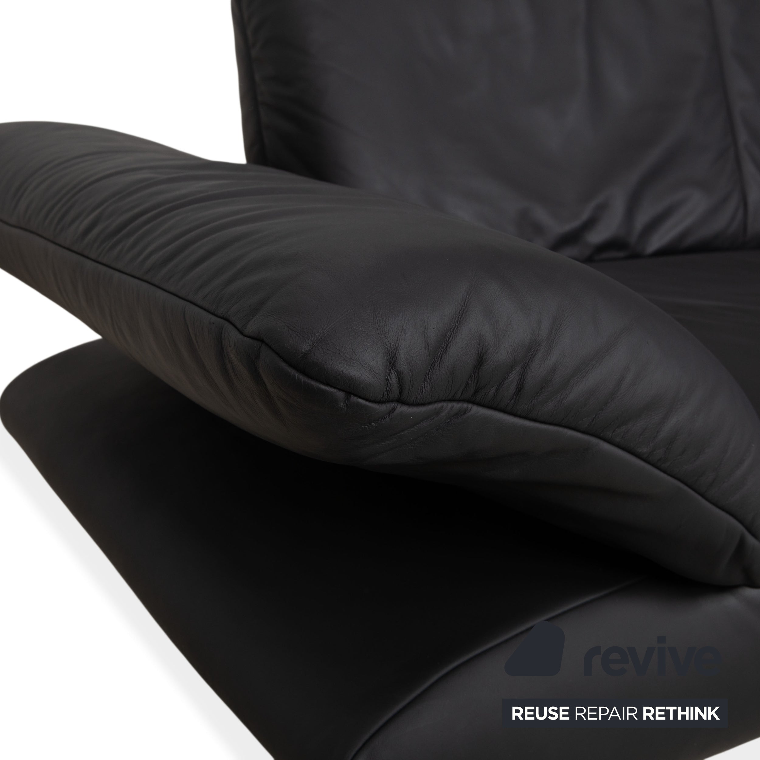 Koinor Rossini Zweisitzer Leder Sofa Dunkelgrau Anthrazit Couch manuelle Funktion