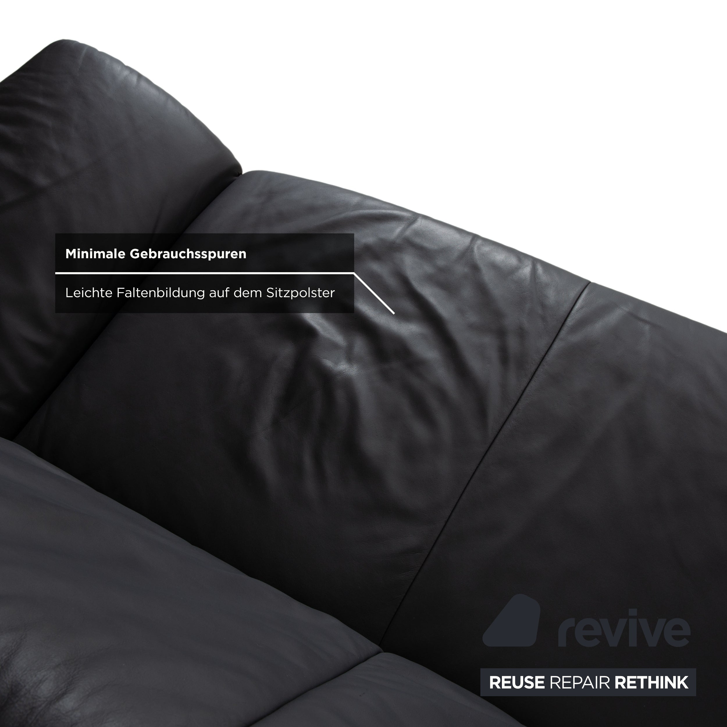 Koinor Rossini Zweisitzer Leder Sofa Dunkelgrau Anthrazit Couch manuelle Funktion