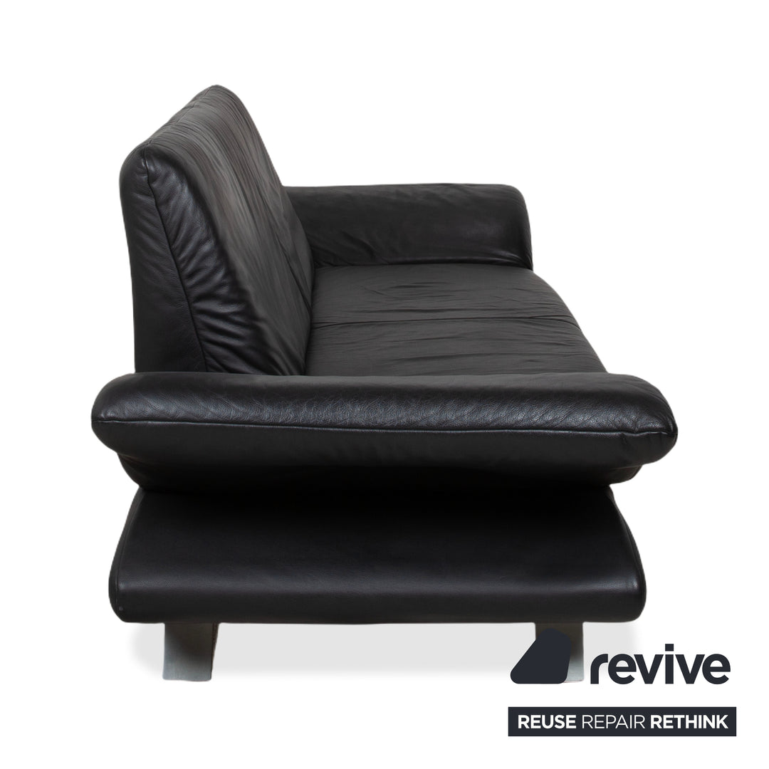 Koinor Rossini Canapé 2 places en cuir noir avec fonction manuelle