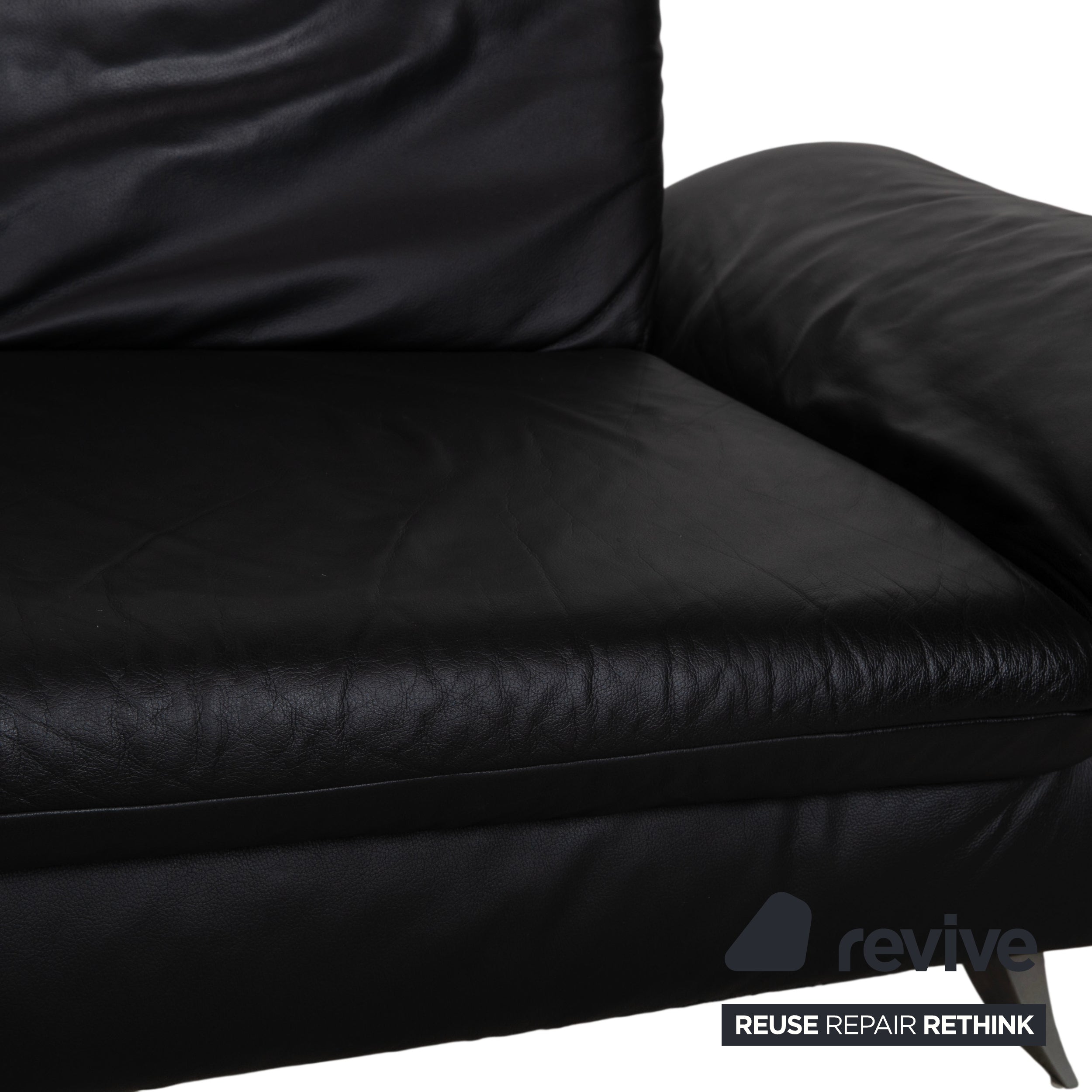 Koinor Rossini Zweisitzer Leder Sofa Schwarz Couch manuelle Funktion