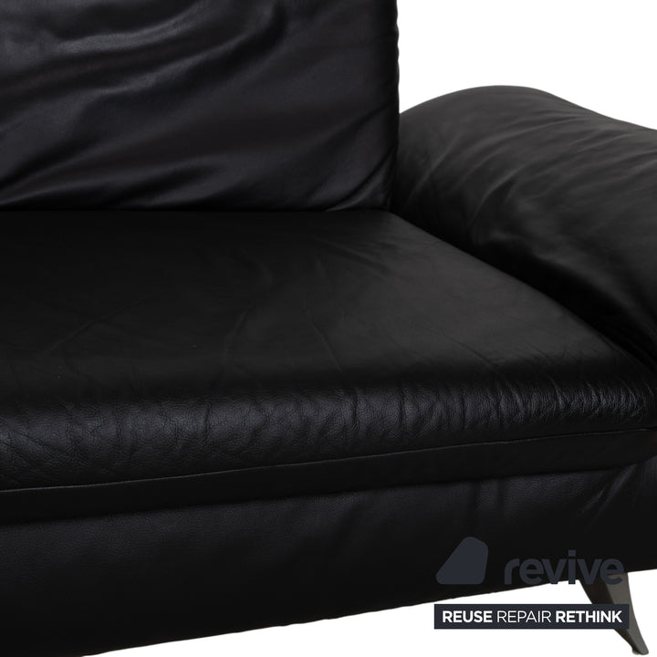 Koinor Rossini Zweisitzer Leder Sofa Schwarz Couch manuelle Funktion