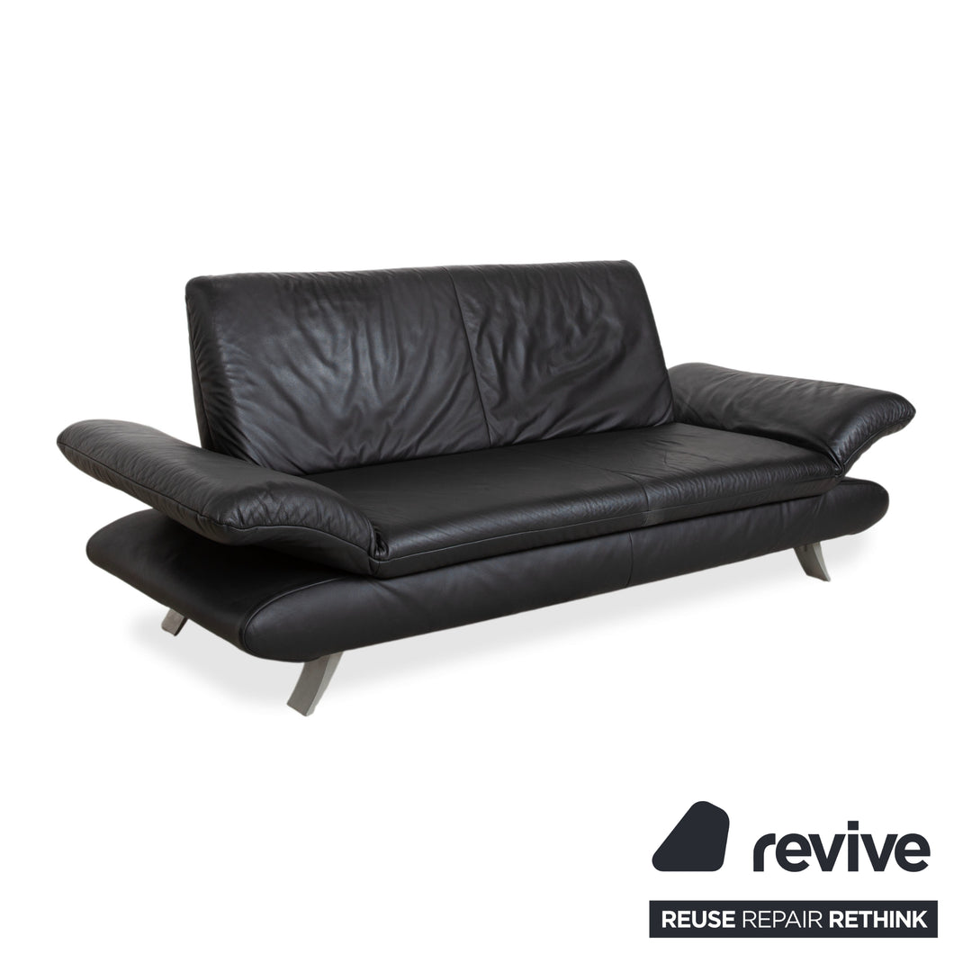 Koinor Rossini Zweisitzer Leder Sofa Schwarz Couch manuelle Funktion