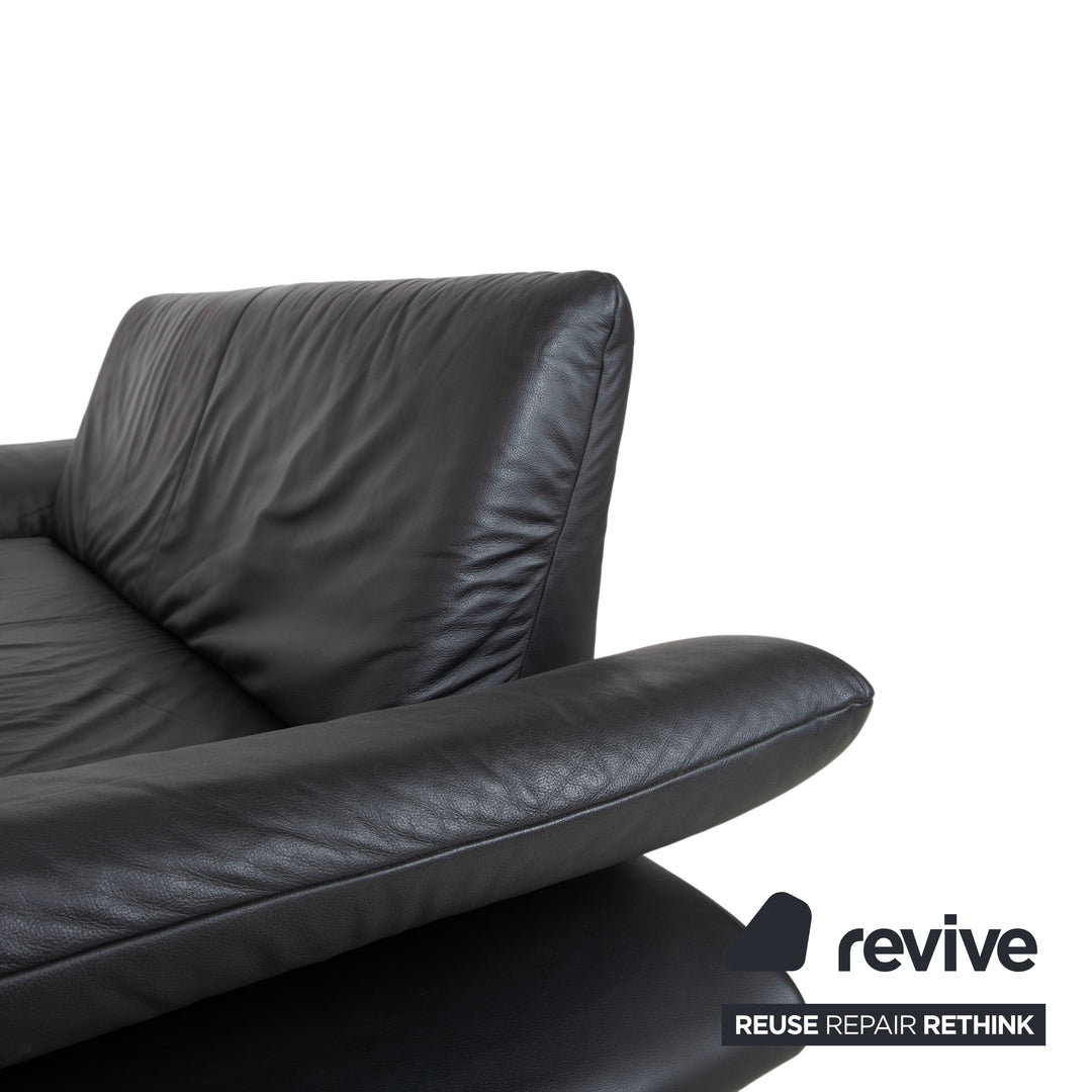 Koinor Rossini Canapé 2 places en cuir noir avec fonction manuelle