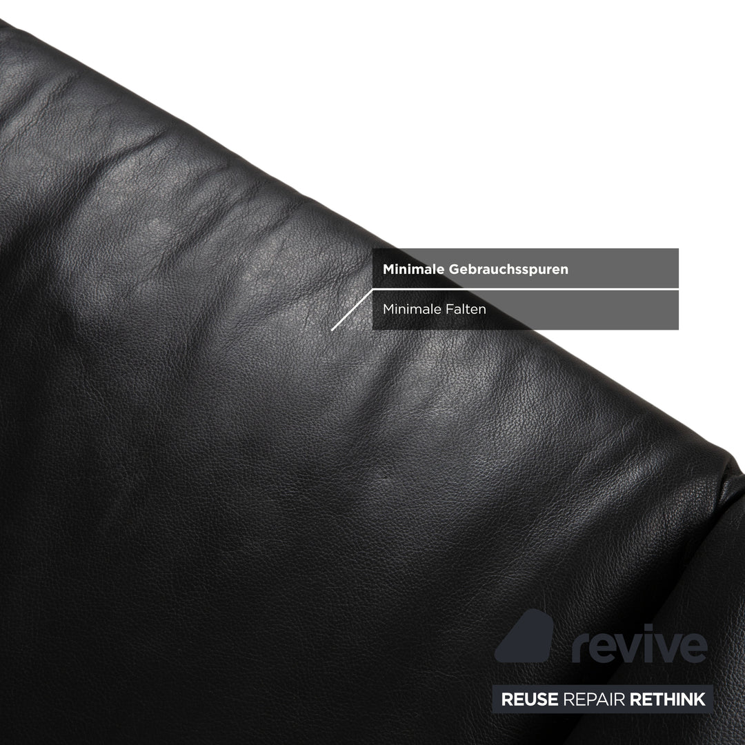 Koinor Rossini Zweisitzer Leder Sofa Schwarz Couch manuelle Funktion
