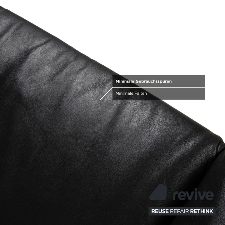 Koinor Rossini Zweisitzer Leder Sofa Schwarz Couch manuelle Funktion