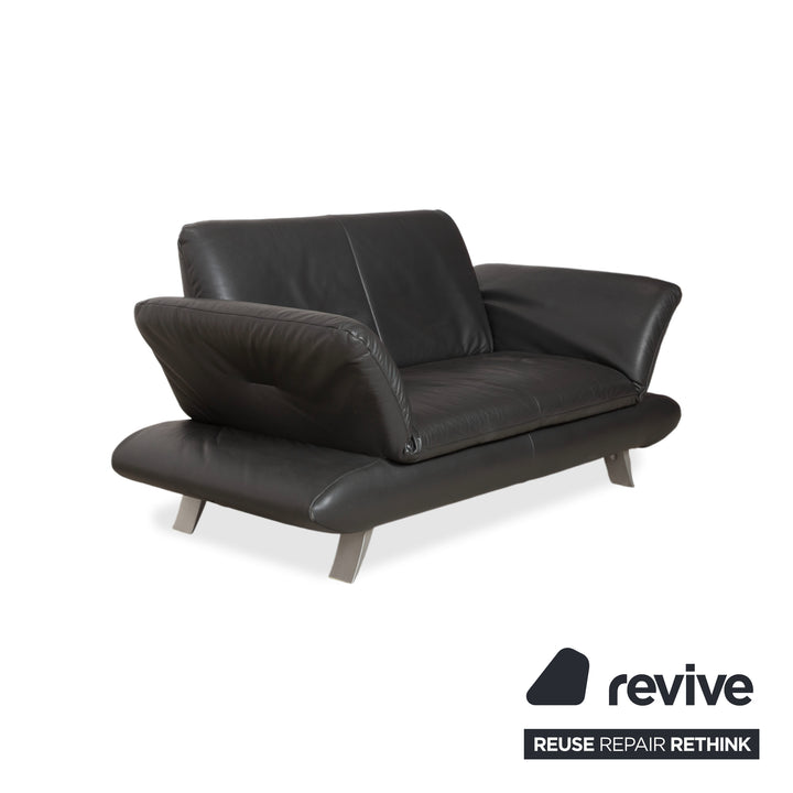 Koinor Rossini Zweisitzer Leder Sofa Schwarz Couch manuelle Funktion