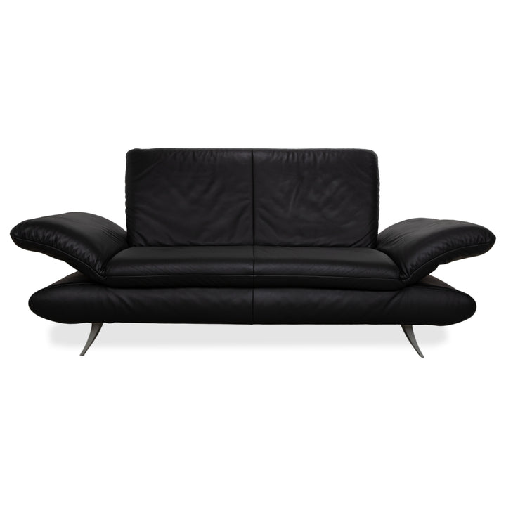 Koinor Rossini Canapé 2 places en cuir noir, fonction manuelle