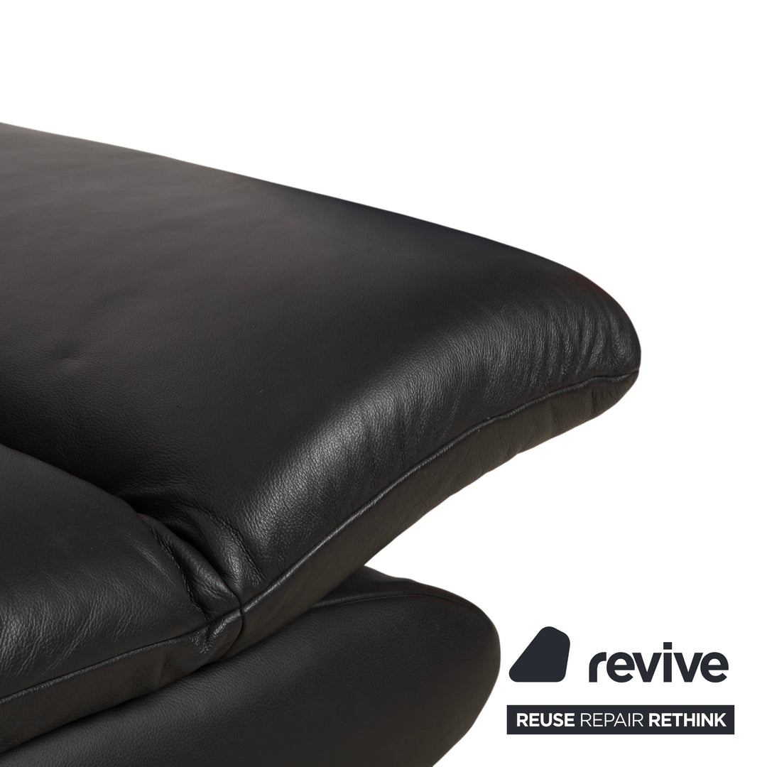 Koinor Rossini Zweisitzer Leder Sofa Schwarz Couch manuelle Funktion