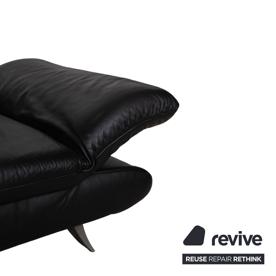 Koinor Rossini Zweisitzer Leder Sofa Schwarz Couch manuelle Funktion