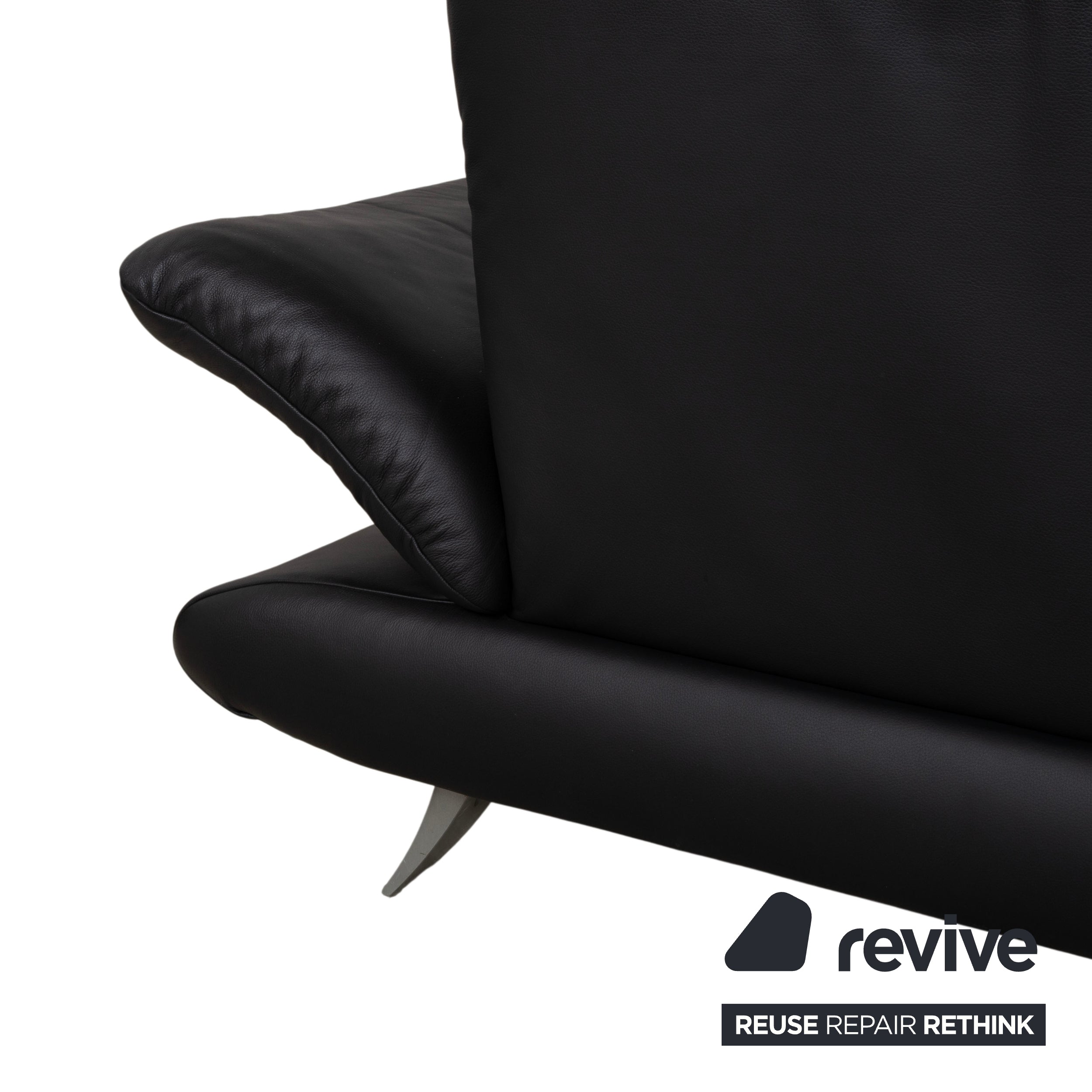 Koinor Rossini Zweisitzer Leder Sofa Schwarz Couch manuelle Funktion