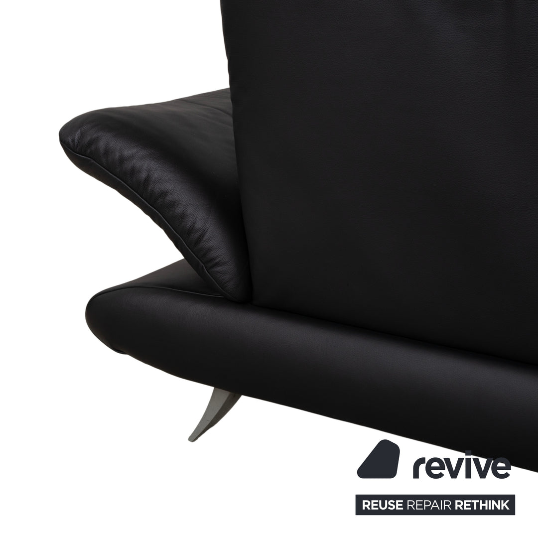Koinor Rossini Zweisitzer Leder Sofa Schwarz Couch manuelle Funktion