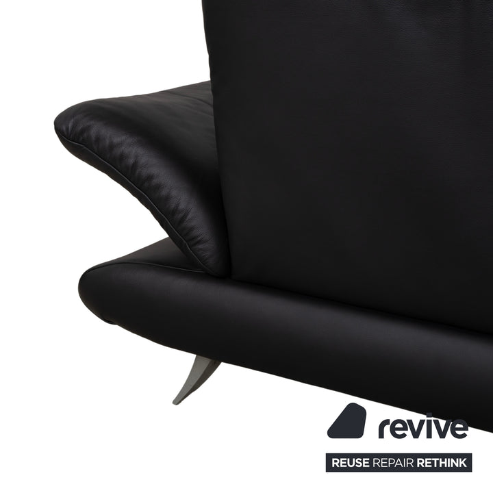 Koinor Rossini Zweisitzer Leder Sofa Schwarz Couch manuelle Funktion