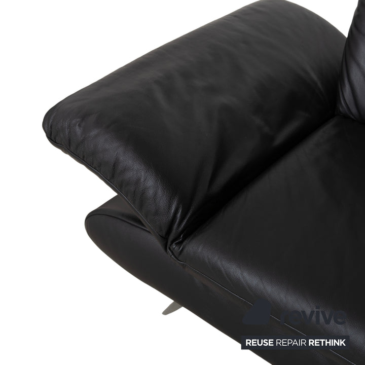Koinor Rossini Zweisitzer Leder Sofa Schwarz Couch manuelle Funktion